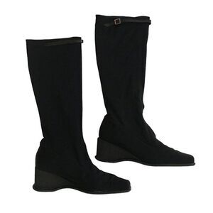 Rangoni black womens knee high platform boot size 7